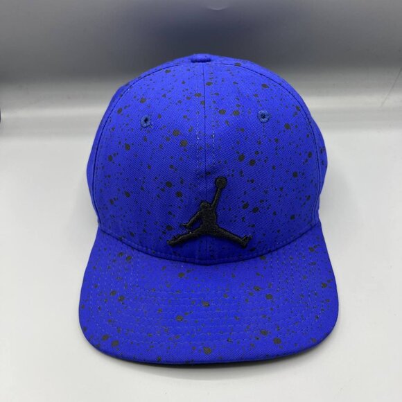 Air Jordan Hat Men Blue Black Speckled Print Jumpman Snap‎ Back Cap - Picture 1 of 8